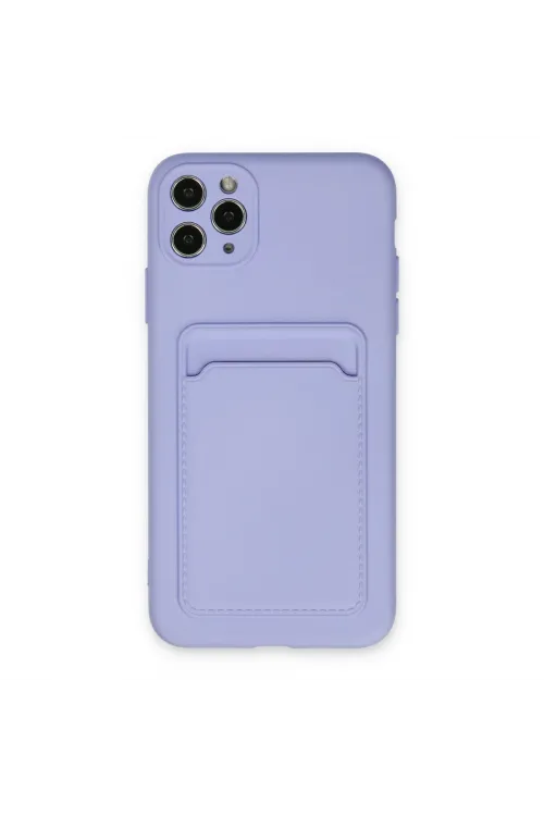 Apple İphone 11 Pro Max Kılıf Kelvin Kartvizitli Silikon - Lila