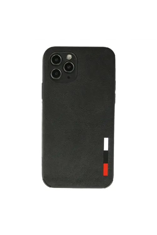 Apple İphone 11 Pro Max Kılıf Loop Deri Silikon - Siyah