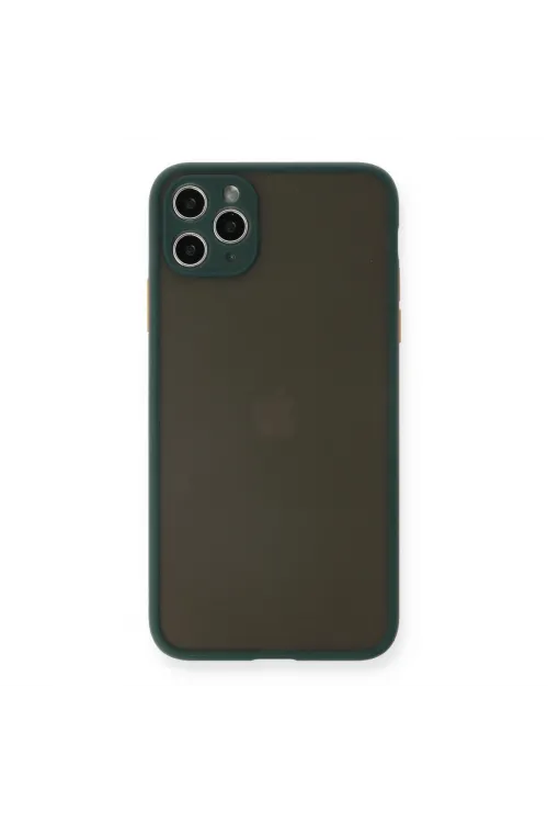 Apple İphone 11 Pro Max Kılıf Montreal Silikon Kapak - Yeşil