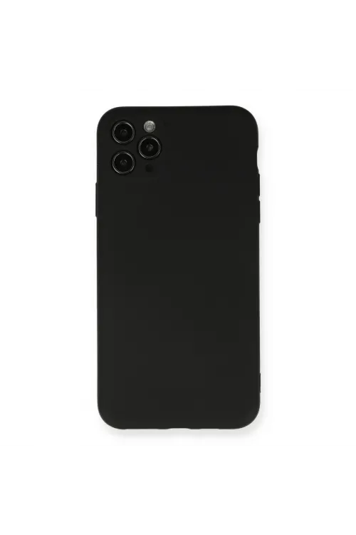 Apple İphone 11 Pro Max Kılıf Nano İçi Kadife Silikon - Siyah