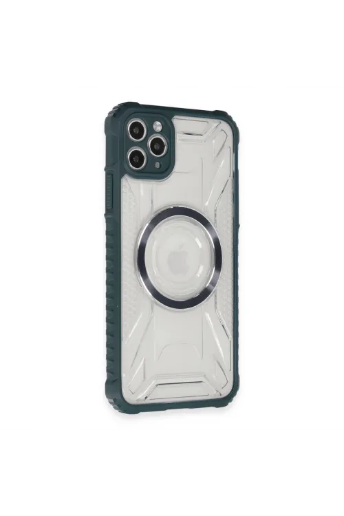 Apple İphone 11 Pro Max Kılıf Prag Magneticsafe Kapak - Koyu Yeşil