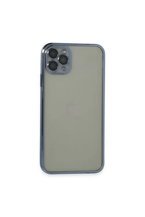 Apple İphone 11 Pro Max Kılıf Razer Lensli Silikon - Açık Mavi