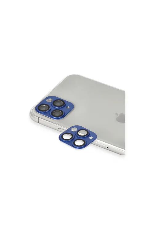 Apple İphone 11 Pro Max Pers Alüminyum Kamera Lens - Lacivert