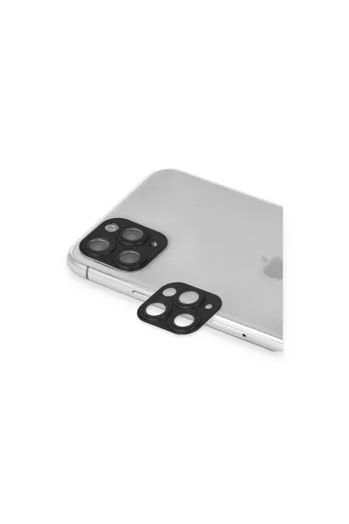 Apple İphone 11 Pro Max Pers Alüminyum Kamera Lens - Siyah