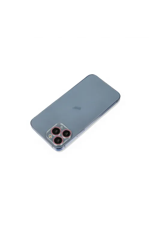 Apple İphone 11 Pro Max Shine Kamera Lens Koruma Cam - Pembe