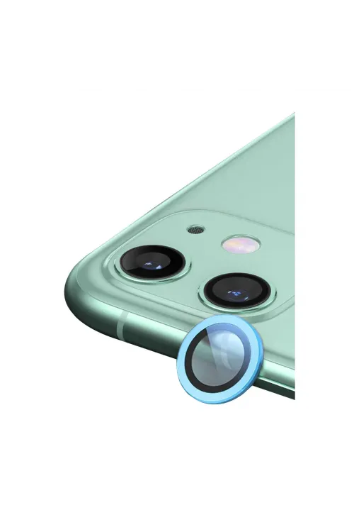 Apple İphone 11 Raze Metal Kamera Lens - Mavi