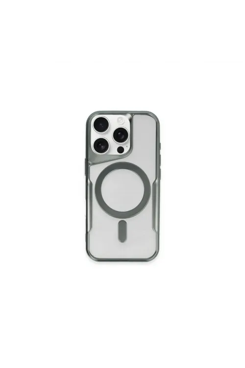 Apple İphone 12 Kılıf Boyi Magsafe Silikon Kapak - Yeşil