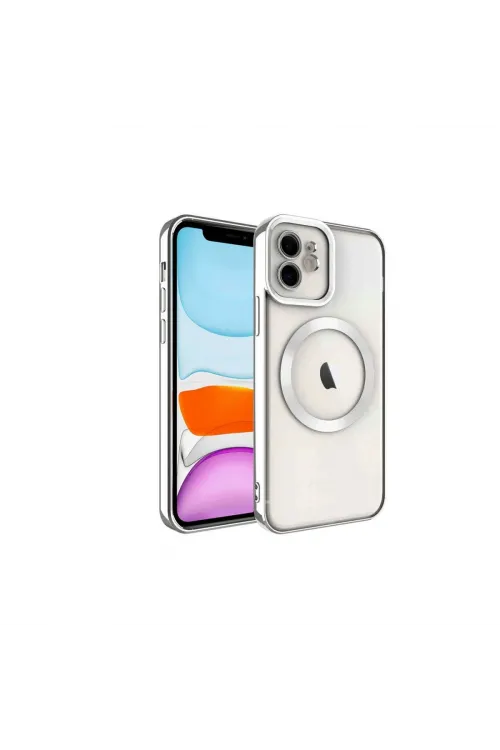 Apple İphone 12 Kılıf Kross Magneticsafe Kapak - Gümüş