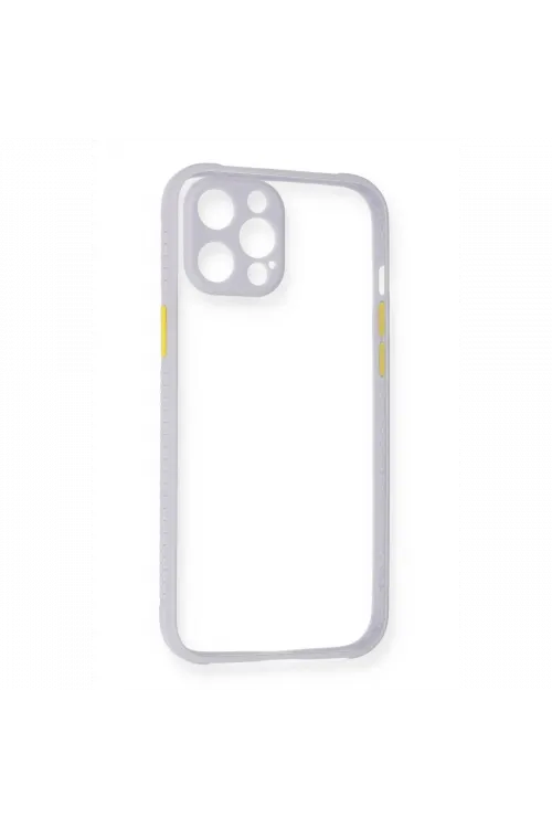 Apple iPhone 12 Kılıf Miami Şeffaf Silikon - Lila