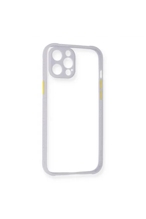 Apple İphone 12 Kılıf Miami Şeffaf Silikon - Lila