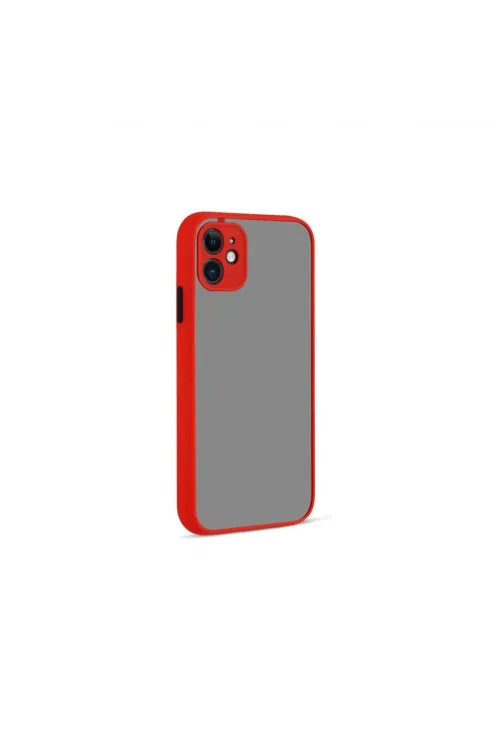 Apple İphone 12 Kılıf Montreal Silikon Kapak - Kırmızı