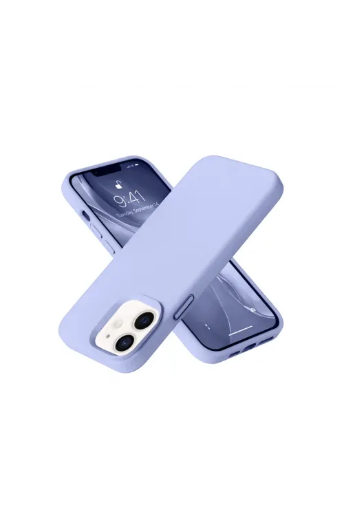 Apple İphone 12 Kılıf Nano İçi Kadife Silikon - Lila