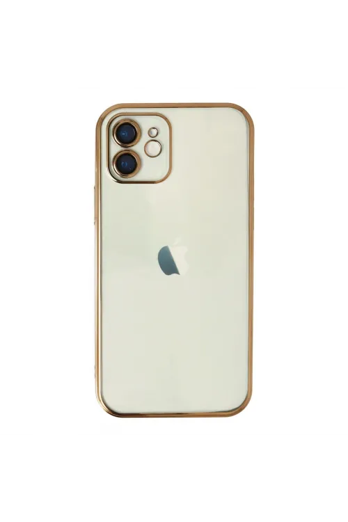 Apple İphone 12 Kılıf Razer Lensli Silikon - Gold