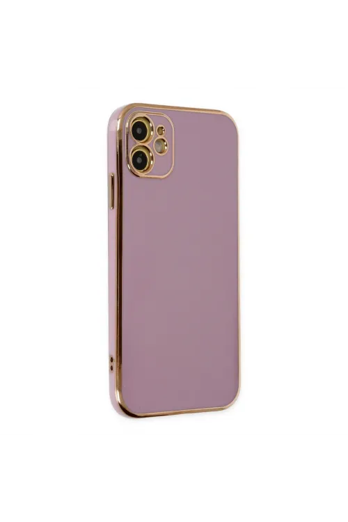 Apple İphone 12 Kılıf Volet Silikon - Mor
