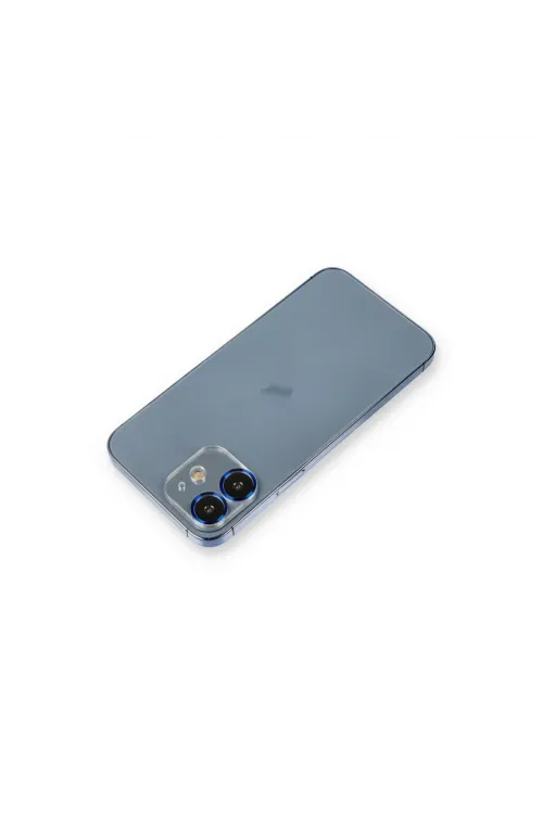 Apple İphone 12 Metal Kamera Lens Koruma Cam - Mavi