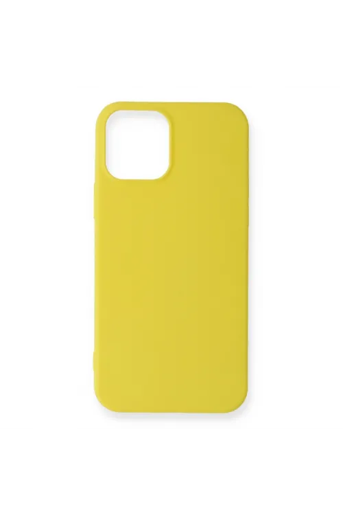 Apple İphone 12 Mini Kılıf First Silikon - Sarı