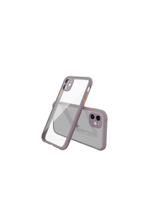 Apple İphone 12 Mini Kılıf Miami Şeffaf Silikon - Açık Mor