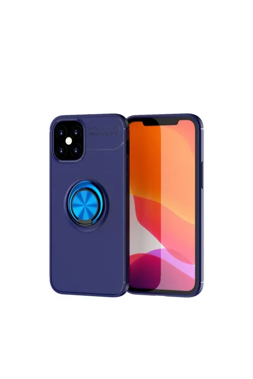Apple İphone 12 Mini Kılıf Range Yüzüklü Silikon - Mavi