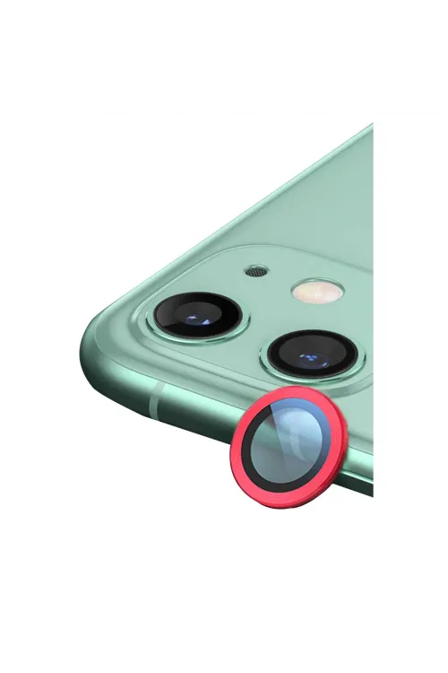 Apple İphone 12 Mini Raze Metal Kamera Lens - Kırmızı