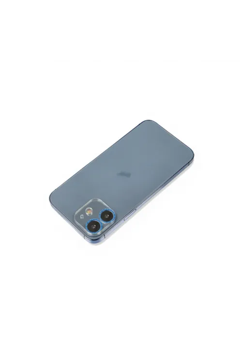 Apple İphone 12 Mini Shine Kamera Lens Koruma Cam - Mavi