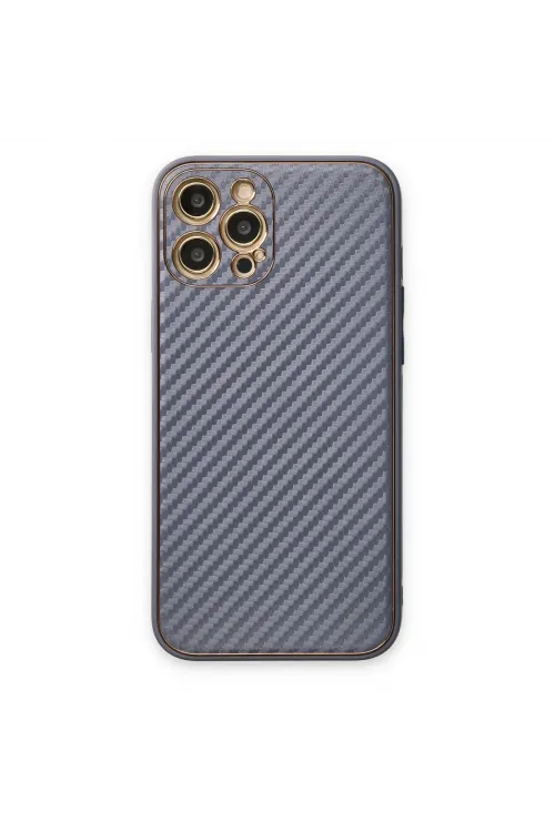 Apple İphone 12 Pro Kılıf Coco Karbon Silikon - Gri