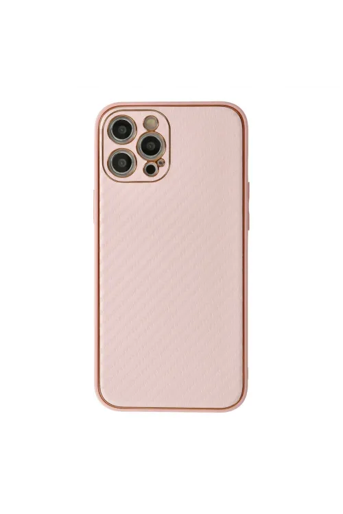 Apple İphone 12 Pro Kılıf Coco Karbon Silikon - Pembe