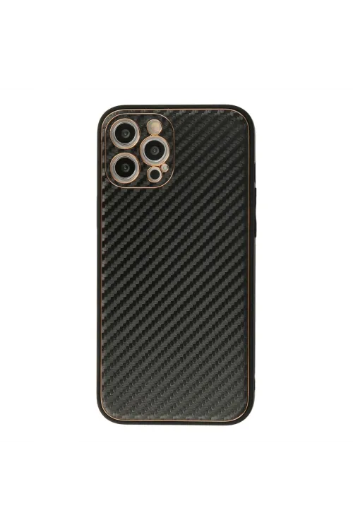 Apple İphone 12 Pro Kılıf Coco Karbon Silikon - Siyah