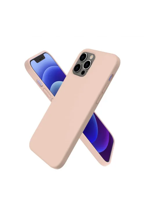 Apple İphone 12 Pro Kılıf First Silikon - Pudra