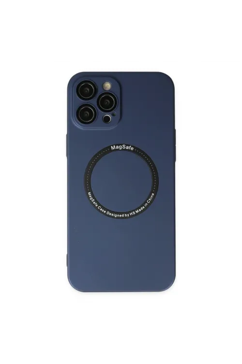 Apple İphone 12 Pro Kılıf Jack Magneticsafe Lens Silikon - Lacivert