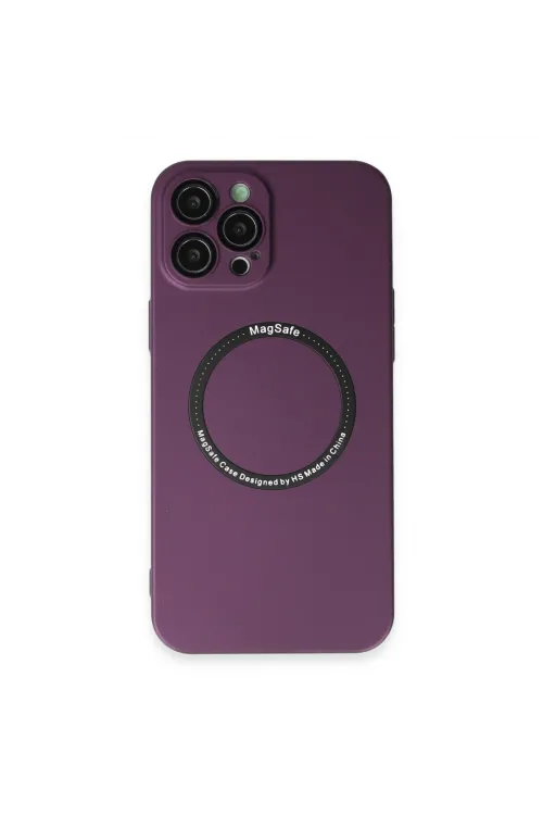 Apple İphone 12 Pro Kılıf Jack Magneticsafe Lens Silikon - Mürdüm