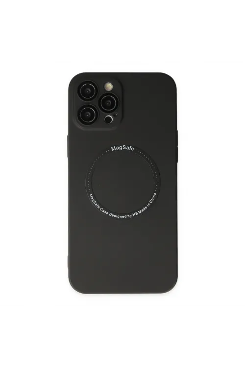 Apple İphone 12 Pro Kılıf Jack Magneticsafe Lens Silikon - Siyah