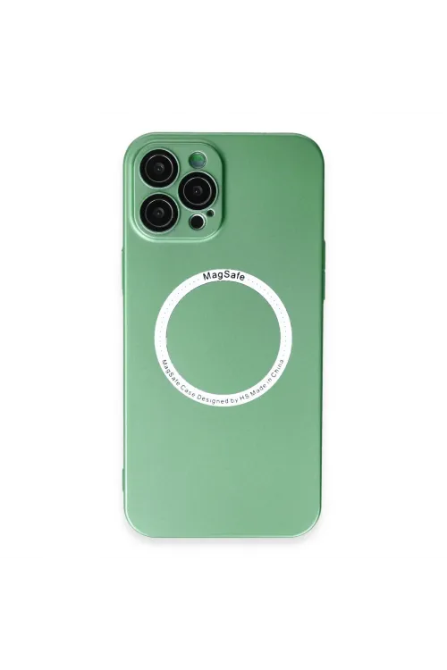 Apple İphone 12 Pro Kılıf Jack Magneticsafe Lens Silikon - Yeşil