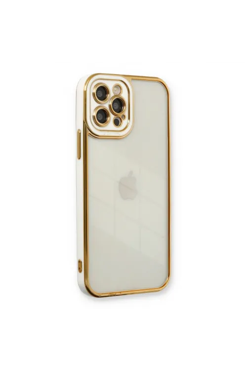 Apple İphone 12 Pro Kılıf Liva Lens Silikon - Beyaz