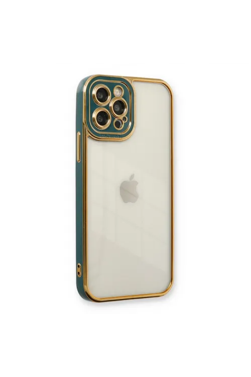 Apple İphone 12 Pro Kılıf Liva Lens Silikon - Yeşil