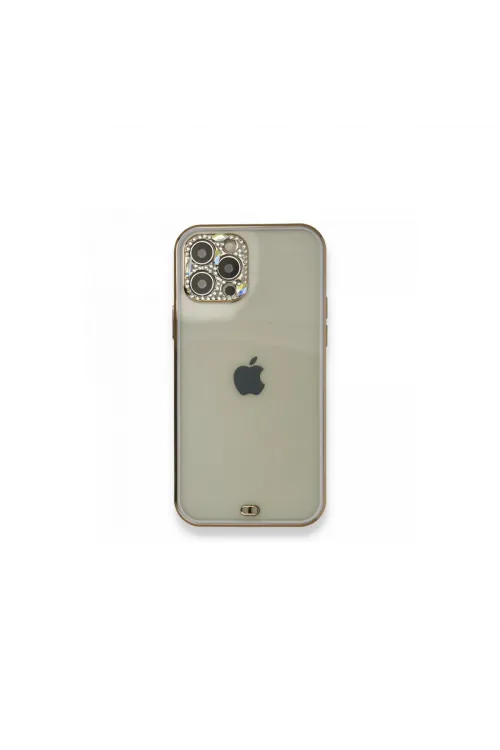 Apple İphone 12 Pro Kılıf Liva Taşlı Silikon - Mor
