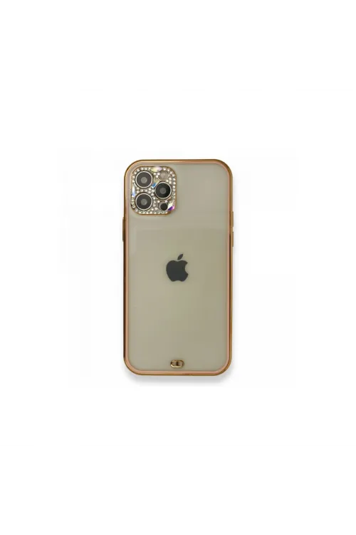 Apple İphone 12 Pro Kılıf Liva Taşlı Silikon - Pembe