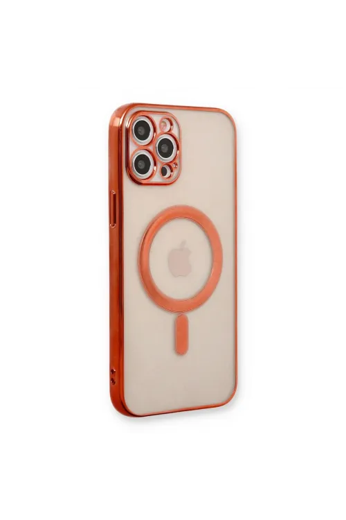Apple İphone 12 Pro Kılıf Magneticsafe Lazer Silikon - Kırmızı