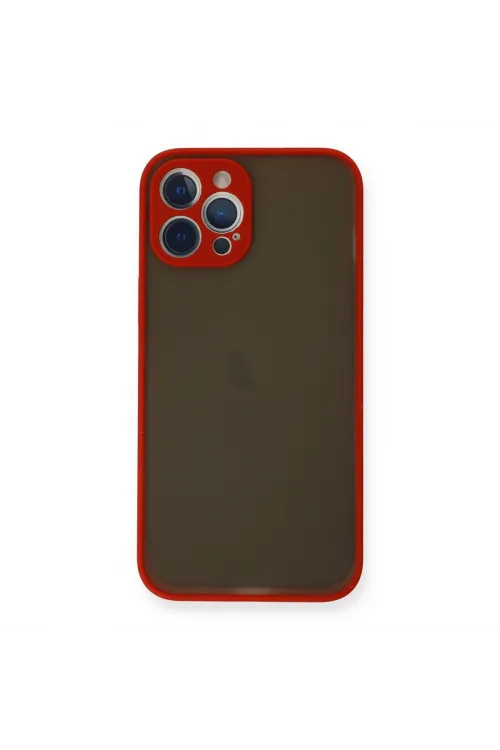 Apple İphone 12 Pro Kılıf Montreal Silikon Kapak - Kırmızı