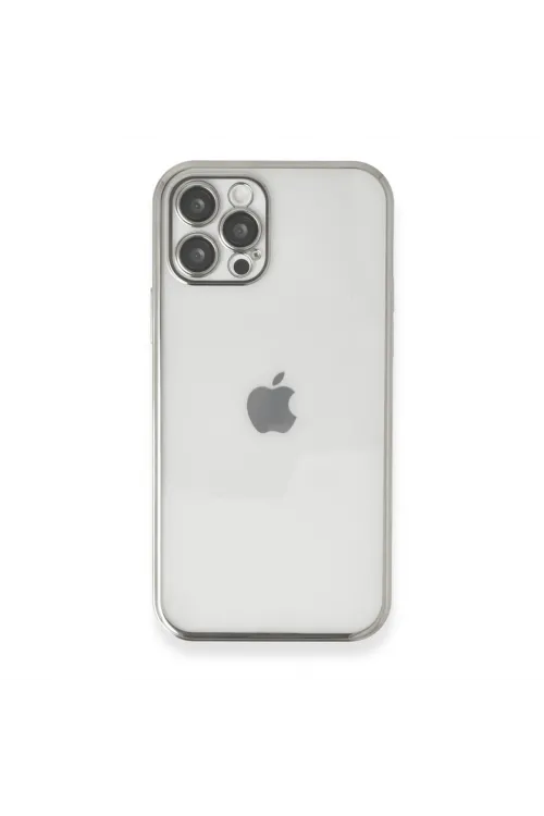 Apple İphone 12 Pro Kılıf Razer Lensli Silikon - Gümüş