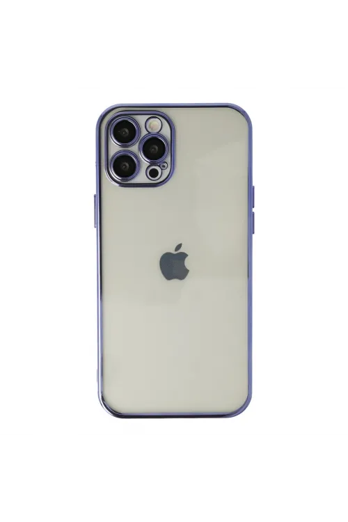 Apple İphone 12 Pro Kılıf Razer Lensli Silikon - Mor