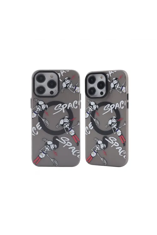 Apple İphone 12 Pro Max Kılıf Apollo Magneticsafe Desenli Kapak - Apollo Siyah - 3