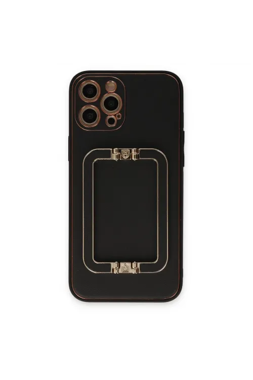 Apple İphone 12 Pro Max Kılıf Coco Elit Kapak - Siyah