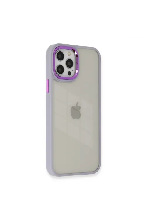 Apple İphone 12 Pro Max Kılıf Dora Kapak - Lila