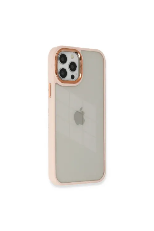 Apple İphone 12 Pro Max Kılıf Dora Kapak - Pudra