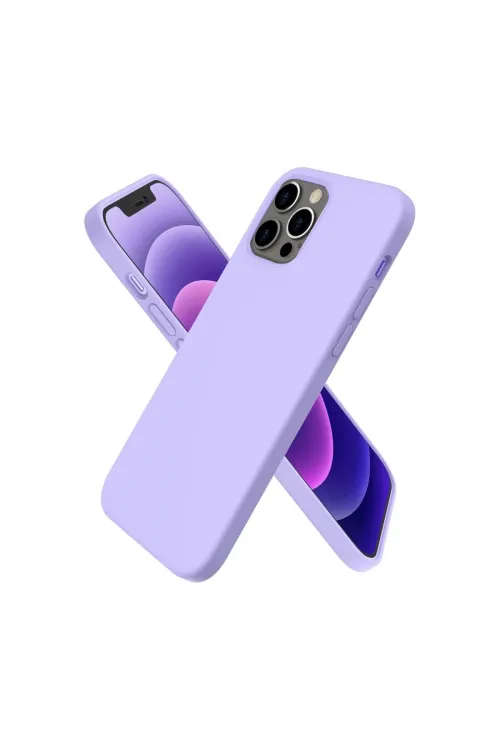 Apple İphone 12 Pro Max Kılıf First Silikon - Lila