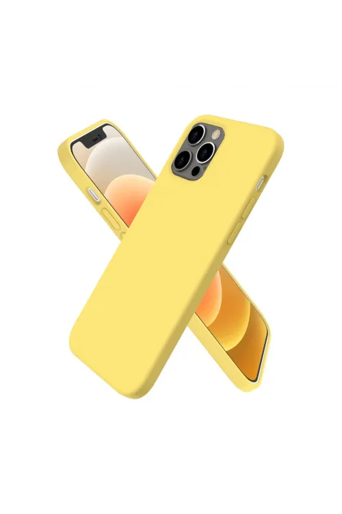 Apple İphone 12 Pro Max Kılıf First Silikon - Sarı
