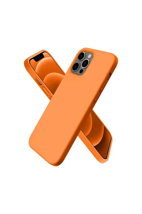 Apple İphone 12 Pro Max Kılıf First Silikon - Turuncu