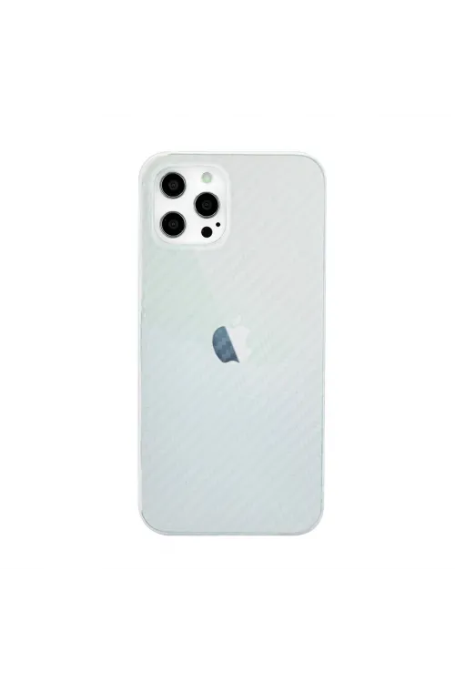 Apple İphone 12 Pro Max Kılıf Karbon Pp Silikon - Şeffaf