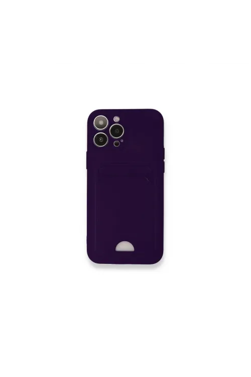 Apple İphone 12 Pro Max Kılıf Kelvin Kartvizitli Silikon - Derin Mor