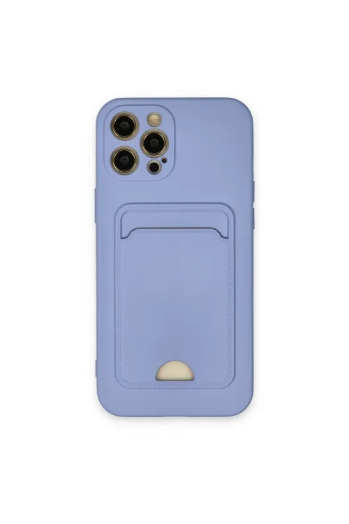 Apple İphone 12 Pro Max Kılıf Kelvin Kartvizitli Silikon - Lila